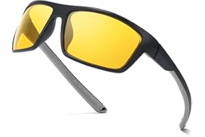 TJUTR Night Driving Glasses for Women Men Polarised Yellow Wrap Around Night Vision Glasses Anti Glare Night Glasses With UV400 Protection