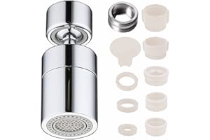 MEDILOE 360° Rotatable FM22/M24 Kitchen Tap Spray Head with Adapter for Sink, Faucet Aerator, Tap Aerator with Booster Nozzle, Replacement Sprayer Accessories for Kitchen Bathroom