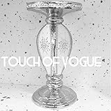 mesa auxiliar cubo espejo  Touch of Vogue TOV® - Mesa Auxiliar con Espejo de Plata, Moderna, para Plantas, mesas, Cama, Lado Brillante, Extremo de Perla Romana