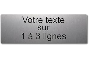 Mygoodprice Plaque gravée personnalisée 1 à 3 Lignes 30x10cm autocollante Alu Brossé