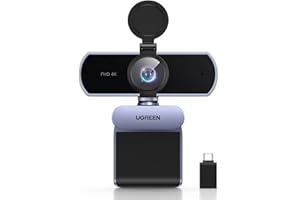 UGREEN 4K/30fps Webcam for PC, Full HD Webcam for Laptop, Clear Stereo Audio Microphone, Auto Light Correction, 70° View Web Cam USB Camera for Live Streaming, Video Calling, Conferences