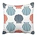 Produktbild hanbaozhou kissenbezüge Print Blue Shell Seashells Doodle Colorful Sketch Objects Marine Navy Clam Sea Aqua Beach Beach Sea 18 X 18 inch Square Zipper Polyester Home Sofa Decorative Case
