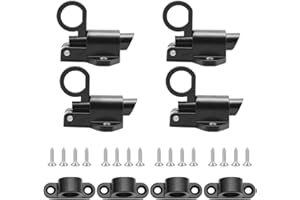 Hocansen 4 Pezzi Chiavistello Automatico a Molla 54mm Sicurezza Tirare Anello Primavera Rimbalzo Porta con Viti Chiavistello a Molla Bolt Serratura della Porta per Porte e Finestre (Black/FJ-MS)