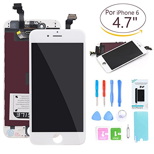 Ibaye Compatible Pantalla for iPhone 6 LCD de Repuesto Blanco diseño para Pantalla táctil de 4,7 Pulgadas Conjunto de Marco digitalizador