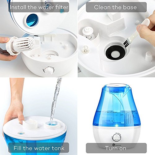 Luftbefeuchter Befeuchter TaoTronics 3,5L Kapazität bis zu 300mL/h einstellbar Ultraschall Kaltnebel - 5