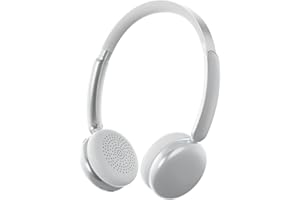 Rebocico Pop Retro Headphones, Over Ear Headphones Wireless with 80 Hour Playtime, Adjustable Ultra-Light Design Headphone, Comfortable All-Day for Travel, Home (Silver)