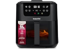 Instant Pot Vortex Compact - Friggitrice ad aria calda da 5 l, dimensioni famiglia, 4 in 1 - Friggitrice ad aria calda, asciugatura, cottura, riscaldamento, rivestimento antiaderente, facile da pulire