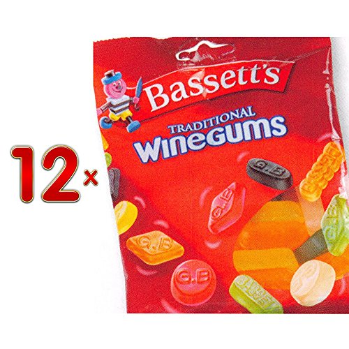 Bassett's Winegums traditional Sachets 12 x 400g Packung (traditionelle Weingummis)