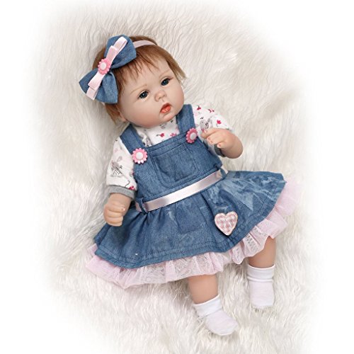 Nicery Reborn Baby Doll Réincarné bébé Poupée Doux Simulation Silicone Vinyle 18 Pouces 45cm Bouche Qui Semble Vivant Garçon Fille Jouet Vif réaliste Âge 3+ Boy Girl RD45C046L