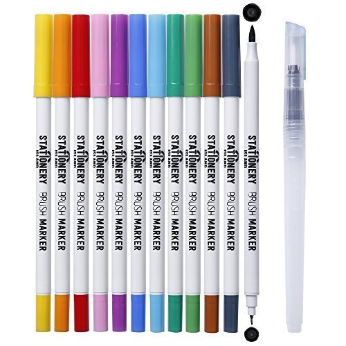 Buy Stationery Island Dual Brush Markers Pack Of 12 Essential Colours