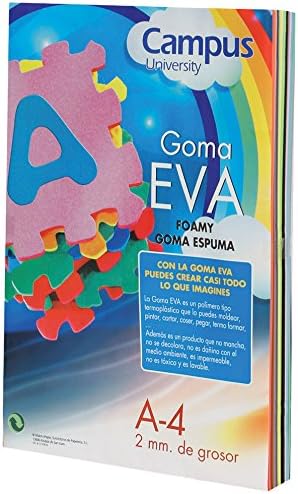University Campus EVA-A4-RD Foam Rubber, 2 mm, 10 Pieces, A4, Pink