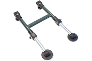 ‎LUCX Lucx Zusatz-Zweibein für Angelliegen - höhenverstellbares Zweibein mit Tellerfuß für Carp Bedchair, Karpfenliege und Gartenliege - extra Stabilität und einfache Montage