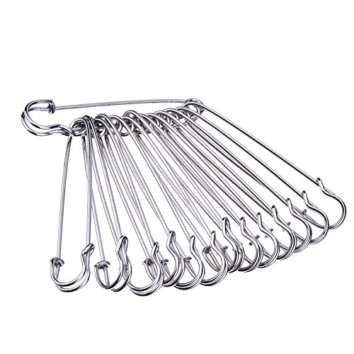 Outus 30 Stück Extragroß Sicherheitsnadel Rostfrei Stahl Heavy Duty Sicherheitsnadel für Decke, Rock, Kilts ( 4 Zoll und 3 Zoll) - 6