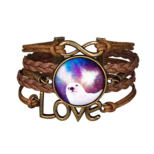 Fabulous Bijoux Pulsera Karma Medallon Cristal Infinito Pierde a Foca Galaxia Infinity