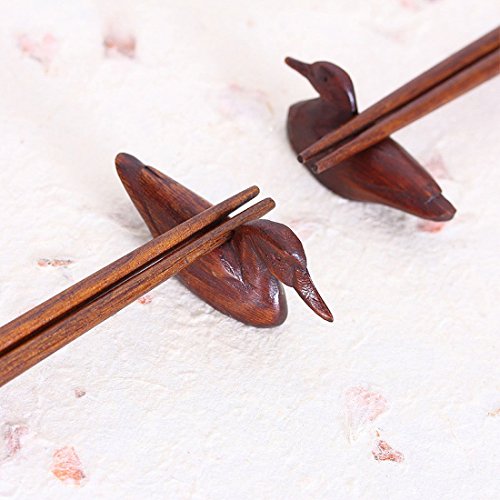 Holz Home Küche Ente geformt Löffel Gabel Cutter Stäbchenbank Halter - 3