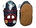 Soft Leather Baby Boy Shoes with Suede Soles by Dotty Fish. Navy Car design available in - 0-6 months to 3-4 years