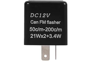 ‎KEENSO Keenso Motorrad Blinkrelais, 2 Polig 12V Blinkrelais Universal Motorrad LED Elektronische Blinkgeber(Schwarz)