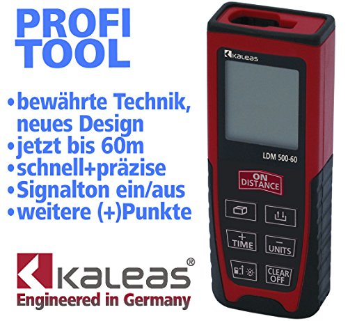 Kaleas Profi-Laser-Entfernungsmesser LDM 500-60 für Entfernung bis 60m [Genauigkeit ±1.5mm] (34056) - 2