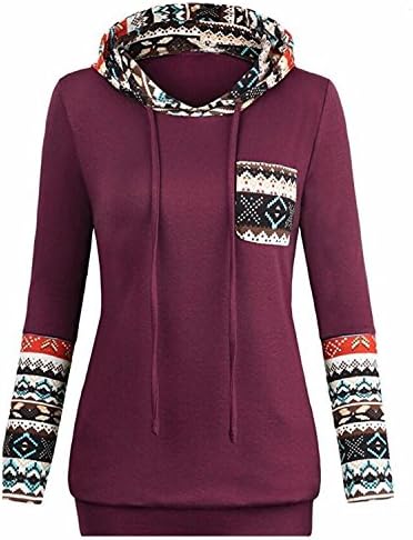 LANISEN Womens Floral Plus Size Hoodies Long Sleeve Hooded Sweatshirts Purple Red Floral UK12