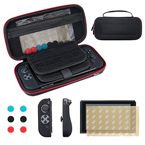 Preisvergleich Produktbild Vemico Nintendo Switch Tasche EVA Harte Reise Hülle Prämie gehärtetes Glas Displayschutzfolie offizieller Wechselstromadapter Zubehör