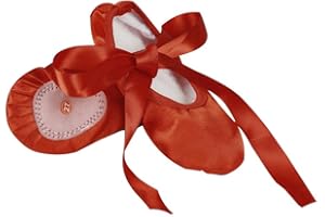 Geagodelia Ballet Shoes Ballet Shoes Satin Dance Shoes with Split Suede Sole Ballet Training Dance Shoes Kids Girls 23-30