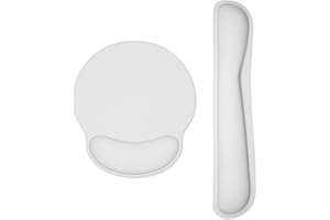 Dapesuom Tastatur-Handgelenkauflage und Mauspad mit Handgelenkstütze, Memory-Schaum-Handgelenkauflagen für Tastatur und Maus, ergonomisches Handgelenkpolster mit rutschfester Unterseite, Weltraumgrau