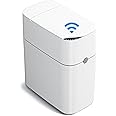 CTIME 2nd Gen Motion Sensor Bathroom Trash Can - Smart Small Trash Can with Lid and Automatic Bag Expanding, 3 Gallon, 6 Inch Slim Garbage Can (Includes 1 Bag Roll)
