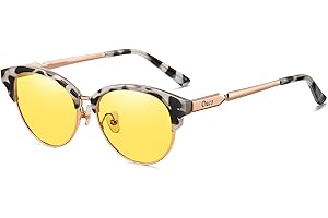 DUCO Occhiali da guida rotondi visione notturna polarizzati per uomini e donne HD giallo occhiali da sole 1221Y