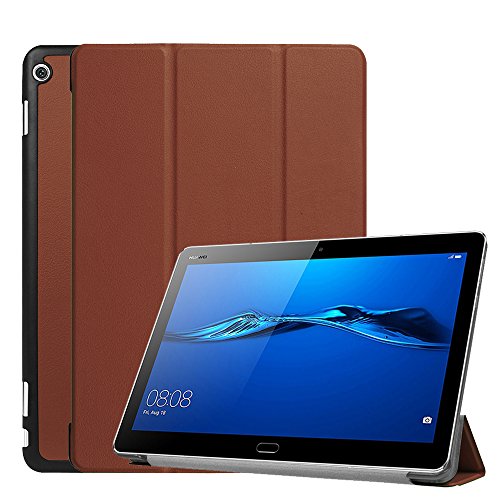 AVIDET Ultra Slim Huawei MediaPad M3 Lite 10 Hülle Case Superleicht Ständer Smart Shell Cover Schutzhülle Etui Tasche für Huawei MediaPad M3 Lite 10 Tablet-PC (Braun)
