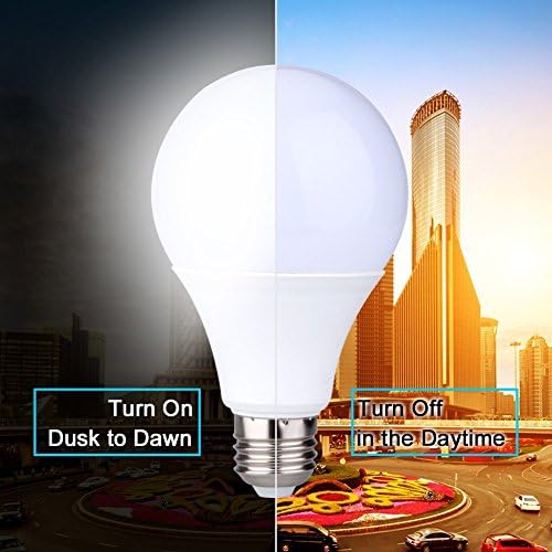 E27 LED Sensor Light Bulbs Built-in Photosensor Detection Auto Switch Light Indoor/Outdoor Lighting Lamp for Porch Hallway Patio Garage (9W 810Lumens, Natural White 4000K)