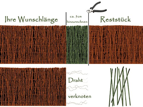 BOOGARDI Weidenmatte – Sichtschutzmatte in 18 Größen ( 90 x 500 cm ) · Weidenzaunmatte für Garten, Balkon und Terrasse - 4
