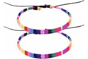 Kiwochy 2x Surfer Armband Pride Fußband für Frauen Männer Pride Armband Boho Strand Armband Wasserfest & verstellbar Surfer Fußband Fußkettchen Handgestrickt Freundschaftsarmband
