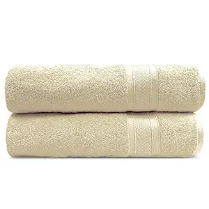 TRIDENT Soft and Plush, 100% Cotton, Highly Absorbent, Super Soft, 2 Piece Bath Towel Set, 500 GSM, Linen
