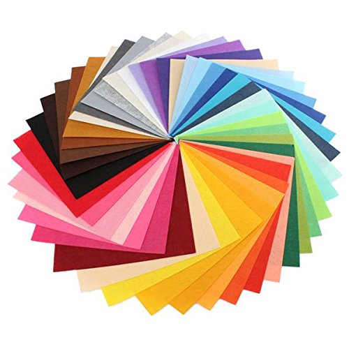 KING DO WAY 42 Farben Filz Stoff Polyester handmade Filzstoff Bastelfilz DIY Stoff Sewing Multicolore 15x15cm - 4