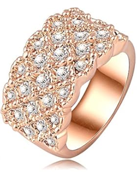 AnaZoz Schmuck 18K Rose Gold Plating Engagement Rings Ringe Saphire Österreichische Kristall