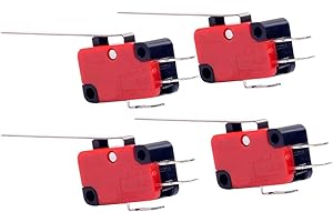 Hemobllo 4 Stück Endschalter, Druckknopfschalter, wasserdicht, Mikroschalter mit Hebel mit langem Scharnier