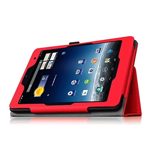 Fintie Medion Lifetab S7852 (MD 98625) / S7851 (MD 98675) Hülle Case – Folio Kunstleder Schutzhülle Tasche Cover Etui mit Ständerfunktion und Stylus-Halterung für MEDION LIFETAB S7852/S7851(19,9 cm 7,85″) Tablet-PC, Rot - 8