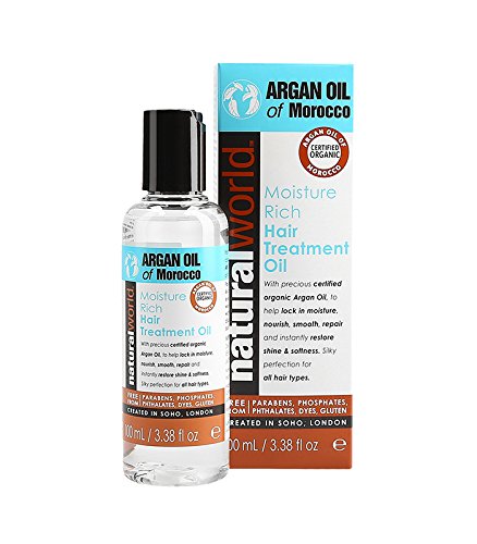 Natural World Moroccan Argan Oil Moisture Repair Hair Treatment Oil 100ml