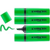 edding 344 highlighter, green, set of 4, 2-5 mm cut tip
