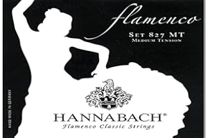 Hannabach Cuerdas para guitarra clásica Flamenco serie 827 Medium Tension juego de 3 bajos Made in Germany - 8277MT