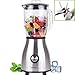 Produktbild 1,3 PS Glas Edelstahl Hochleistungs-Standmixer mit 6 Klingen 1,75 Liter 21.650 U/min 5 Geschwindigkeitsstufen 1000 Watt Impulse Funktion, Glasbehälter, extrem Standfest Ice-Crusher