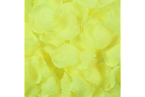 Haobase 2000 petali di rosa artificiali, petali di rosa finti per San Valentino, proposte, matrimoni, decorazione da spargere sulla tavola (giallo)