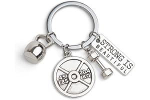 DonJordi Porte-clés de sport de force - Le cadeau pour le bodybuilding, le fitness et la musculation, argenté, taille unique