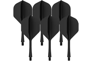 WUSJCOF 6 Pezzi Fusion Flights Stabil Darts Accessori Dart Flyer con Integrati Dart Schäften e Fissi Flights Sistema di Volo (nero)