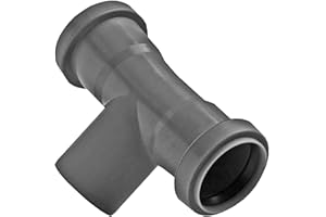 MegaHaustechnik HT Doppelbogen Winkel 87 Grad DN50 für Rohr Außendurchmesser 50mm mit 2 Muffen und Gummi-Dichtungen auf Steck-Ende außen Ø 50mm, Abwasser Abfluss Leitung Kunststoff grau