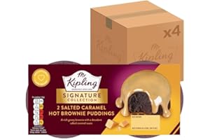 Mr Kipling Signature Salted Caramel Brownie Puddings Dessert Chocolate Cake, 210 g (Pack of 4)