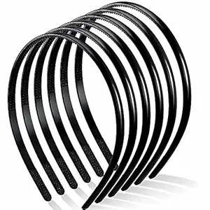 Glamifirsto 6 Pieces black Plastic Plain Headbands Teeth Comb Headbands Halloween Skinny DIY Hair