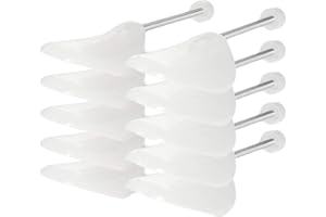 Incutex Lot de 5 Paires embauchoirs taille adaptable 38-44, Forme Chaussure en Plastique, Longueur réglable, Transparent