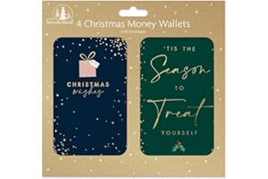BG Festive XC0031 Christmas Money Wallets Xmas for Cash Gifts & Envelopes, Glam - Pack of 4