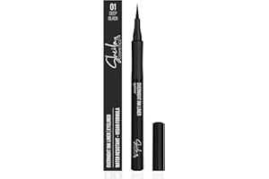 Sheila Cosmetics Overnight Ink Liner, eyeliner resistente al agua, de larga duración, punta de fieltro, fórmula vegana, 01 Deep Black